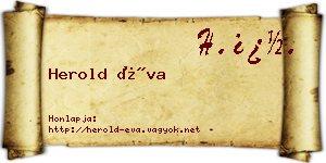 Herold Éva névjegykártya